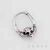GOTHIC GRASPING SKELETON HANDS MOTIF 316L SURGICAL STEEL EARRING